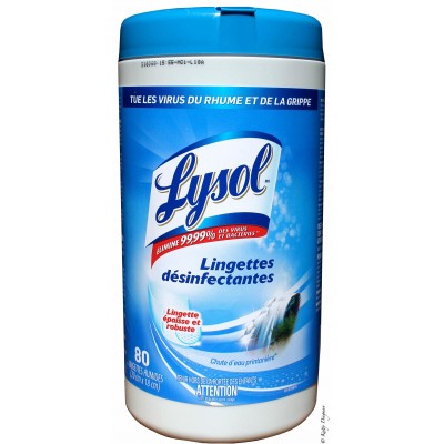 Lingettes Désinfectantes Lysol Chute D'eau Printanière 80+20% /100 lingettes